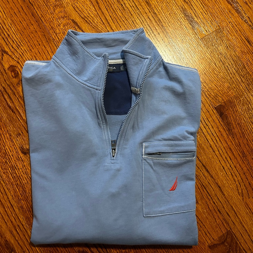 Nautica Sky Blue Quarter-Zip Pullover